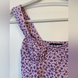 Motel Purple Floral Crop Top